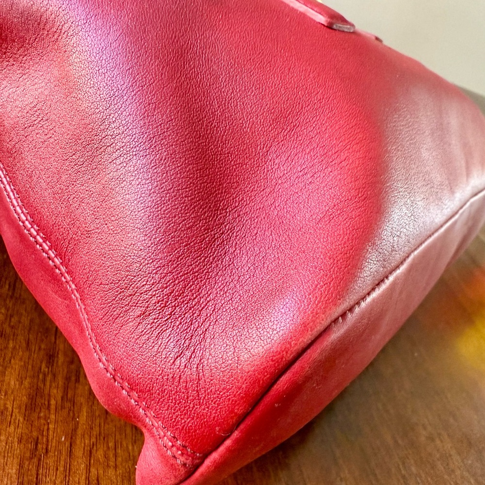 Vintage Coach Legacy Shopper Tote Glove Tanned Leather Red - Picture 10 of 16